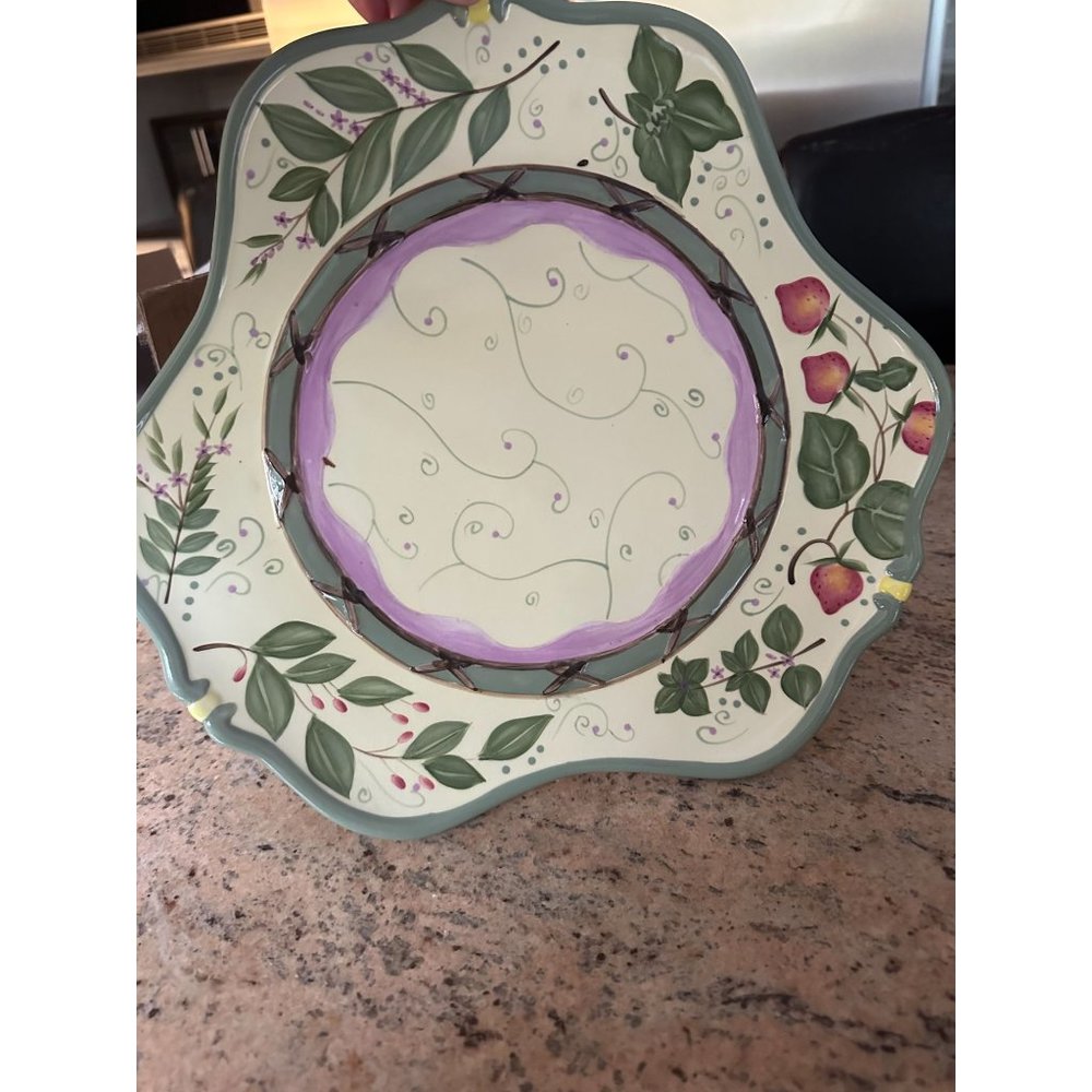 VINTAGE PARTYLITE PLATTER TRAY CANDLE DISPLAY GARDEN LITES SHINE & COLORS - Picture 3 of 4